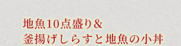 お刺身10点盛り＆釜揚げしらすと地魚の小丼